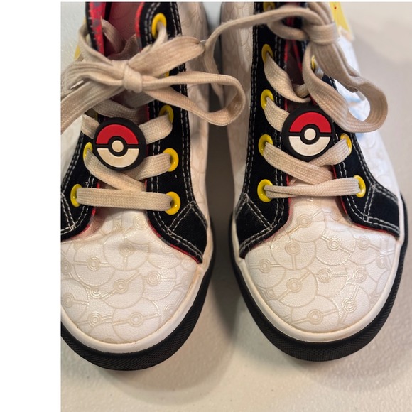 Pokemon Pikachu Tennis Shoes Size 13 High Top Sneakers Kids Character Preowned - Picture 1 of 12